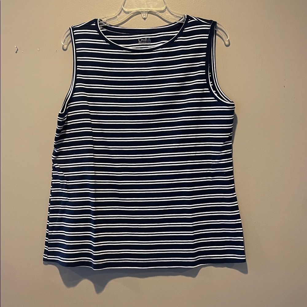 Croft & Barrow Classic Navy and White Striped Tank